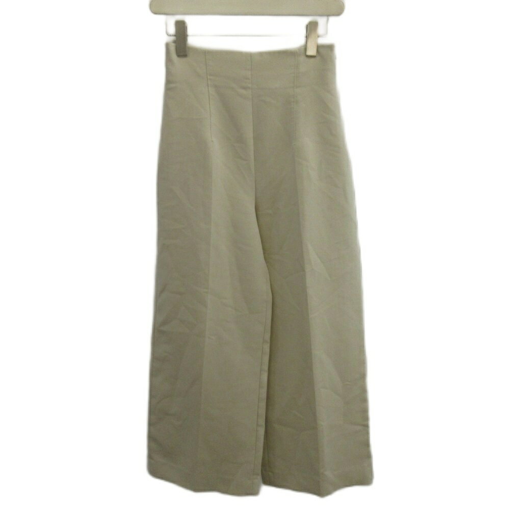 【中古】ザラ ZARA パンツ XS ベージュ ハイウエスト ワイドシルエット クロップド丈 /PP ■ECB002 レディース 【ベクトル 古着】 260327