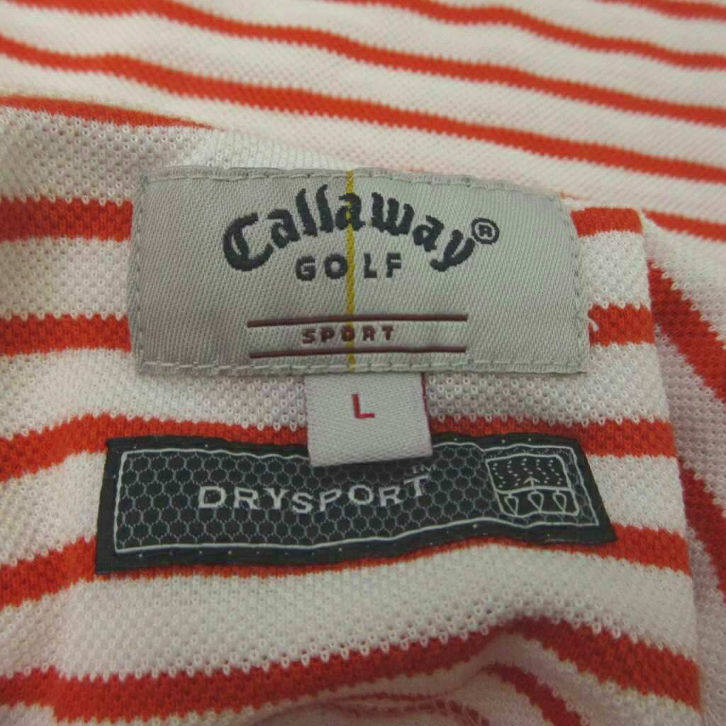 【中古】キャロウェイ CALLAWAY ポロシャツ かのこ L オレンジ ストライプ柄 ポロ襟 半袖 /KK ■ECB002 レディース 【ベクトル 古着】 260327 3