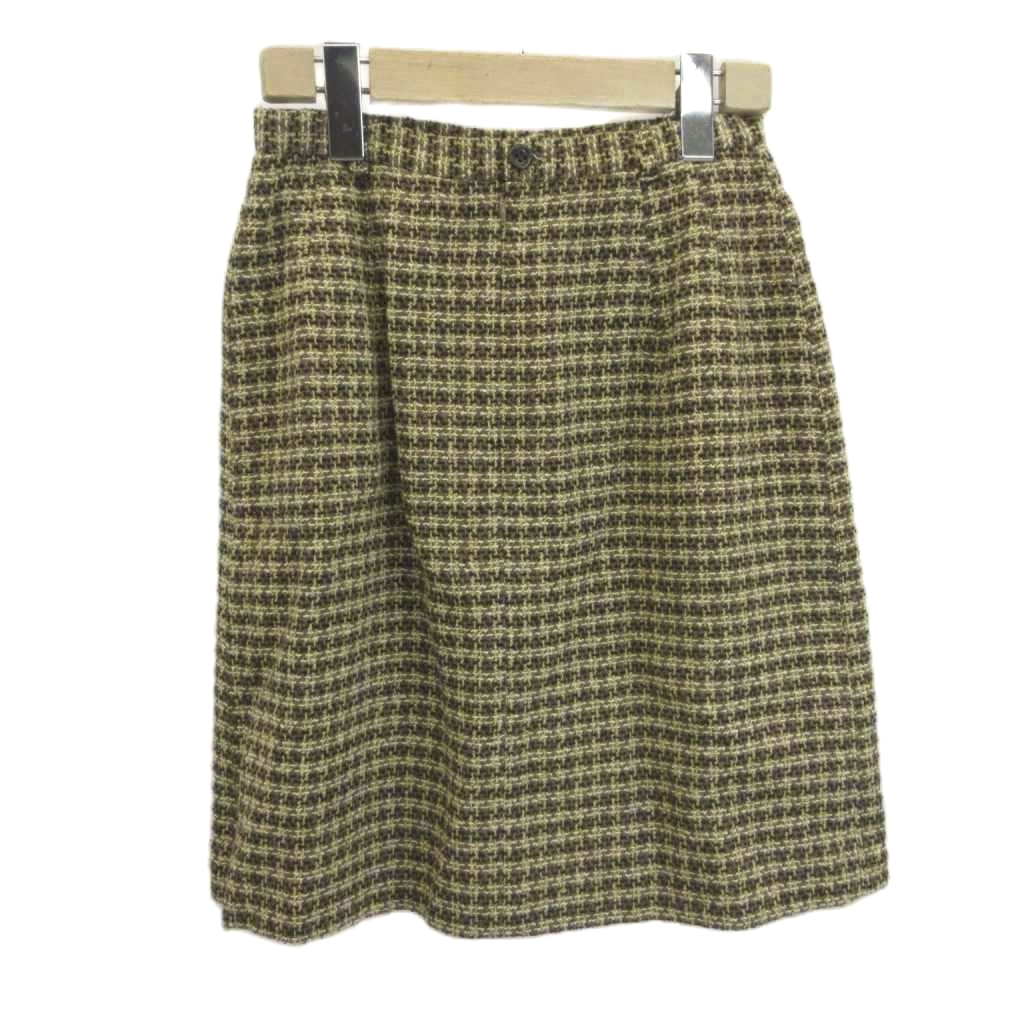 【中古】ロートレアモン LAUTREAMONT スカート ウール 2 ベージュ ツイード チェック柄 膝丈 プリーツ /NP ■GY99 レディース 【ベクトル 古着】 260330 auc-vector-20830945 ブランド古着の買取販売ベクトル サンプル画像2