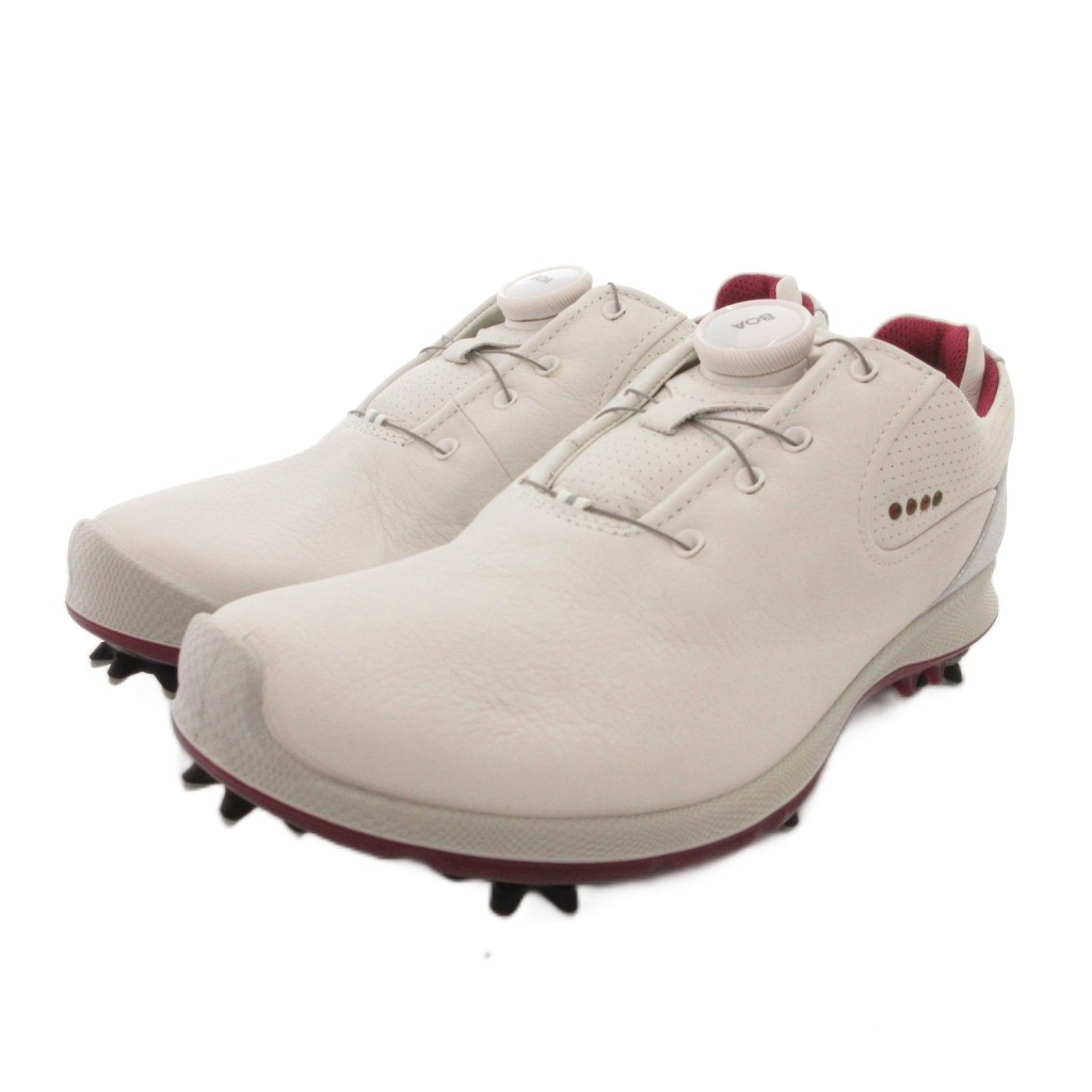 【中古】エコー ecco 美品 GOLF BIOM G2 ゴルフシューズ US7 白 ホワイト スパイク付き ボアフィットシステム ゴアテックス /YF ■GY99 レディース 【ベクトル 古着】 260510