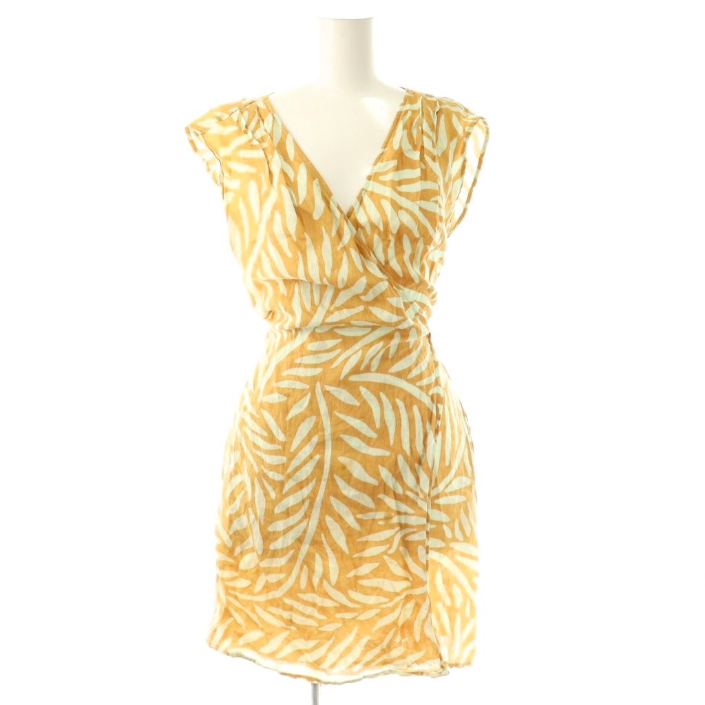 Rakuten - 【中古】ダイアンフォンファステンバーグ DIANE von FURSTENBERG ワンピース 総柄 ひざ丈 リネン S ベージュ /HK ■ECC003 レディース 【ベクトル 古着】 260406