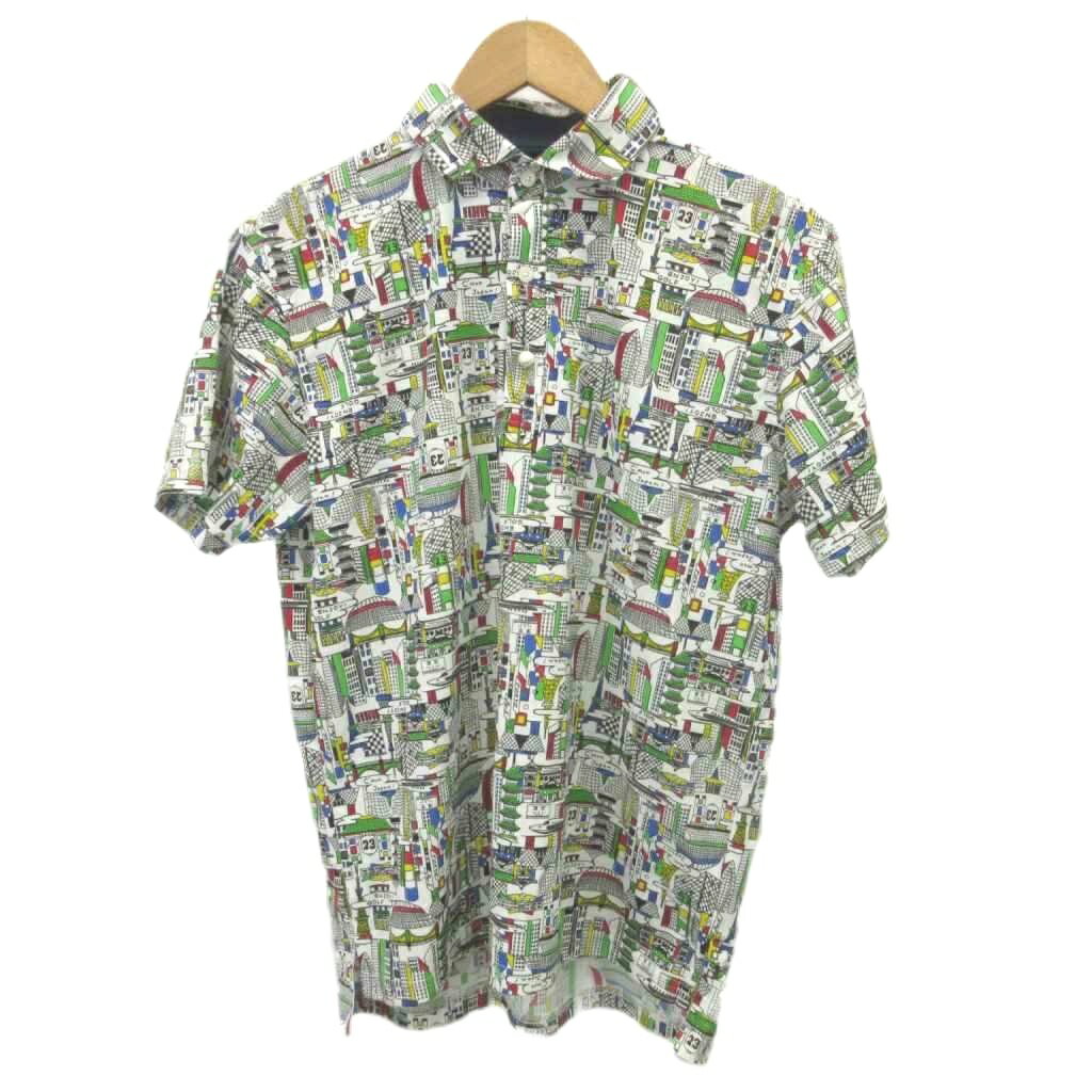 Rakuten - 【中古】23区 オンワード樫山 ポロシャツ L 白 ホワイト 総柄 半袖 レギュラーカラー /NP ■GY99 レディース 【ベクトル 古着】 260407