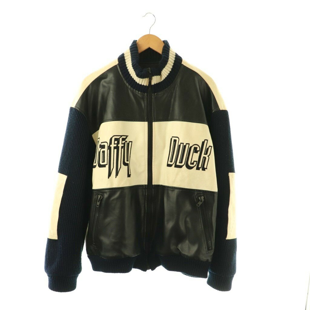 Looney Tunes ブラック レザージャケット 2XL Looney Tunes Leather Jacket – Bootik54