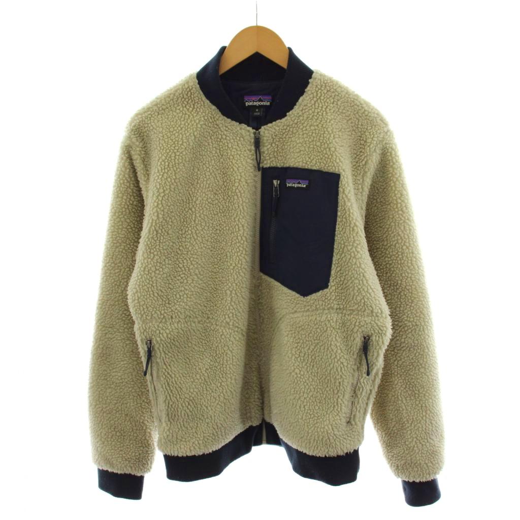 【中古】パタゴニア Patagonia レトロXボマージャケット フリースジャケット ロゴ M ベージュ 紺 ネイビー 22830FA20 /AN67 ■ECD003 メンズ 【ベクトル 古着】 260408