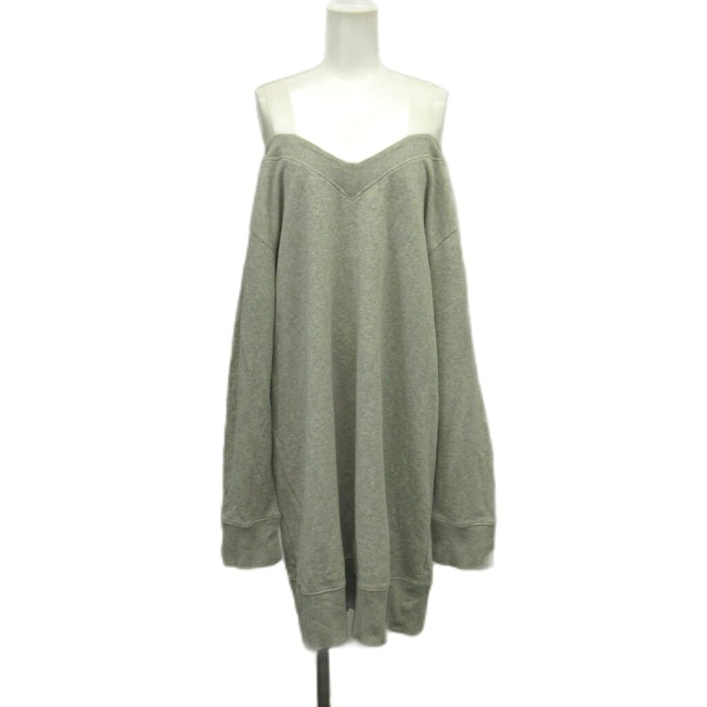 【中古】メゾンマルジェラ Maison Margiela トレーナー S グレー Vネック オフショルダー 長袖 /RN ■ECE004 レディース 【ベクトル 古着】 260416