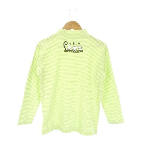 【中古】メルローズ MELROSE Petit Tシャツ 子ども服（男の子用） 130 緑 グリーン ボーダー柄 ハイネック 長袖 /AO15 ■ECA004 キッズ 【ベクトル 古着】 260413