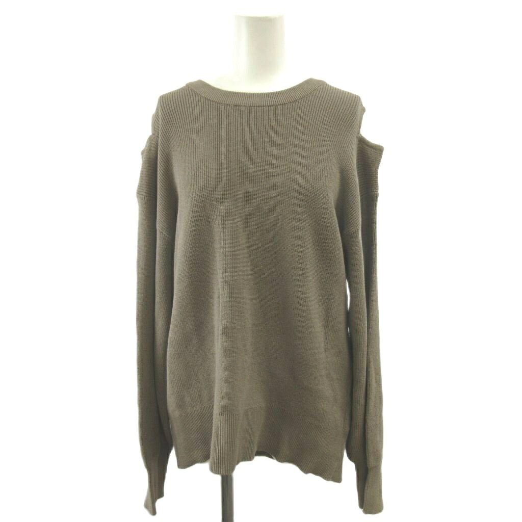 【中古】オペークドットクリップ OPAQUE.CLIP ニット セーター M 茶 ブラウン 長袖 オープンショルダー ラウンドネック /NP ■ECA004 レディース 【ベクトル 古着】 260411