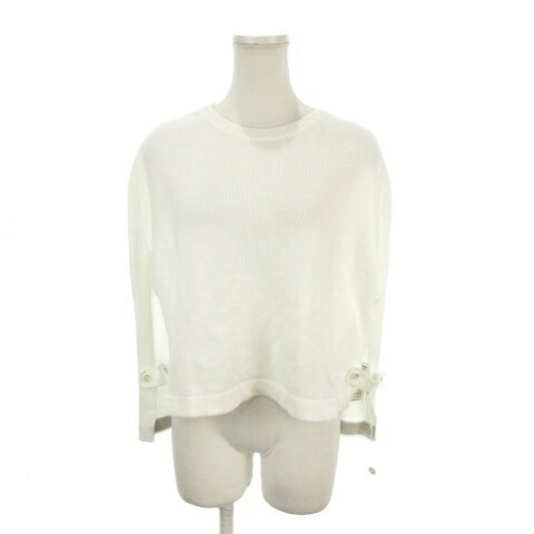 【中古】未使用品 ブランベール blancvert Studio ケープ ポンチョ ニット 38 白 ホワイト クルーネック /MN2 ■ECA004 レディース 【ベクトル 古着】 260415
