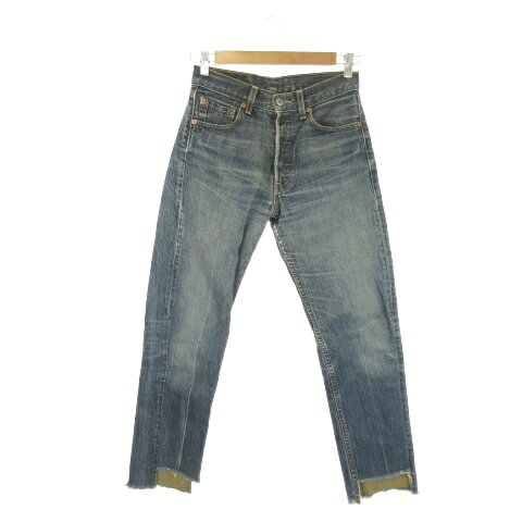 【中古】リーバイス Levi's 501 デニム ジーンズ W28 L32 青 ブルー インディゴ 色落ち加工 切りっぱなしの裾 /AO31 ■ECA004 レディース 【ベクトル 古着】 260415