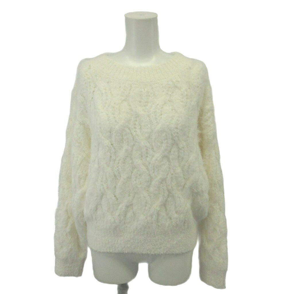 Rakuten - 【中古】プロポーション ボディドレッシング PROPORTION BODY DRESSING ニット セーター F 白 ホワイト ケーブル編み クルーネック 長袖/NP ■ECA004 レディース 【ベクトル 古着】 260409