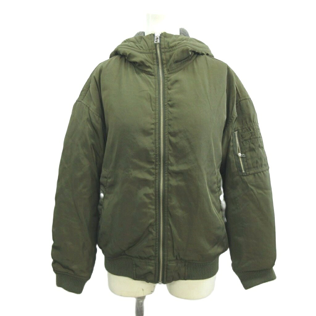 乐天商城 - 【中古】ニコルクラブ NICOLE CLUB フーデッドMA-1 ジャケット 上着 M カーキ 長袖 フード付き MA-1タイプ /NP ■ECA004 レディース 【ベクトル 古着】 260413