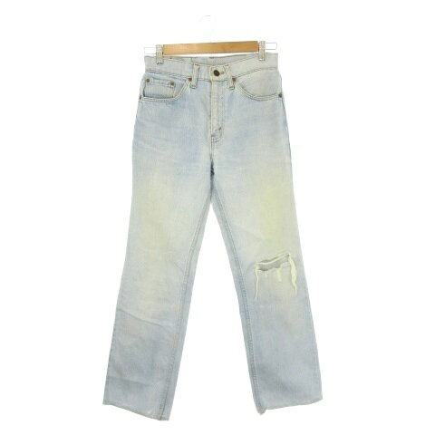 【中古】リーバイス Levi's 505-0217 デニム ジーンズ W35 L34 青 ブルー インディゴ ケミカル 無地 ウォッシュ加工 ダメージ加工 /CK51 ■ECA004 レディース 【ベクトル 古着】 260421
