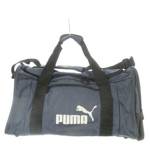 【中古】プーマ PUMA ボストンバッグ ショルダー 紺 ネイビー ロゴプリント ファスナー開閉 /AH1 ■GY59 メンズ 【ベクトル 古着】 260420
