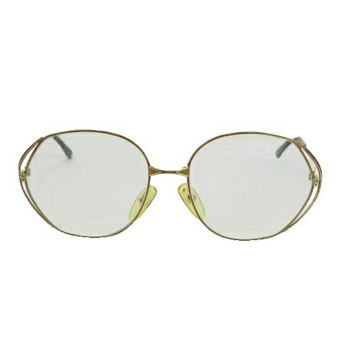 【中古】クリスチャンディオール Christian Dior 老眼鏡 メガネ めがね 度入り ゴールドカラー オーバル型 メタルフレーム サイド装飾 ..