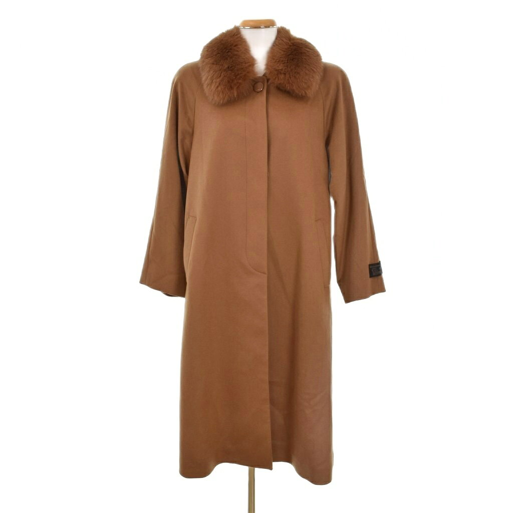 乐天商城 - 【中古】アヴェニール A VENIR ステンカラーコート ロング カシミヤ ファー 11 茶 ブラウン ■ECC004 レディース 【ベクトル 古着】 260427