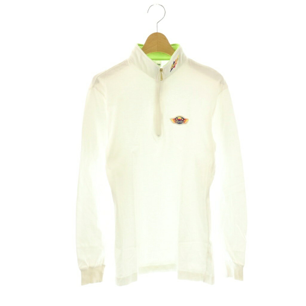 【中古】エレッセ ellesse ハーフジップカットソー 長袖 白 ライム /CX ■ECB004 レディース 【ベクトル 古着】 260424