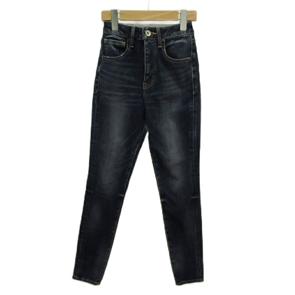 [Used] rienda denim jeans, skinny, high-waisted, washed finish, size 24, indigo/navy /XZ ■ECB004 Women's [Vector Used Clothing] 260426