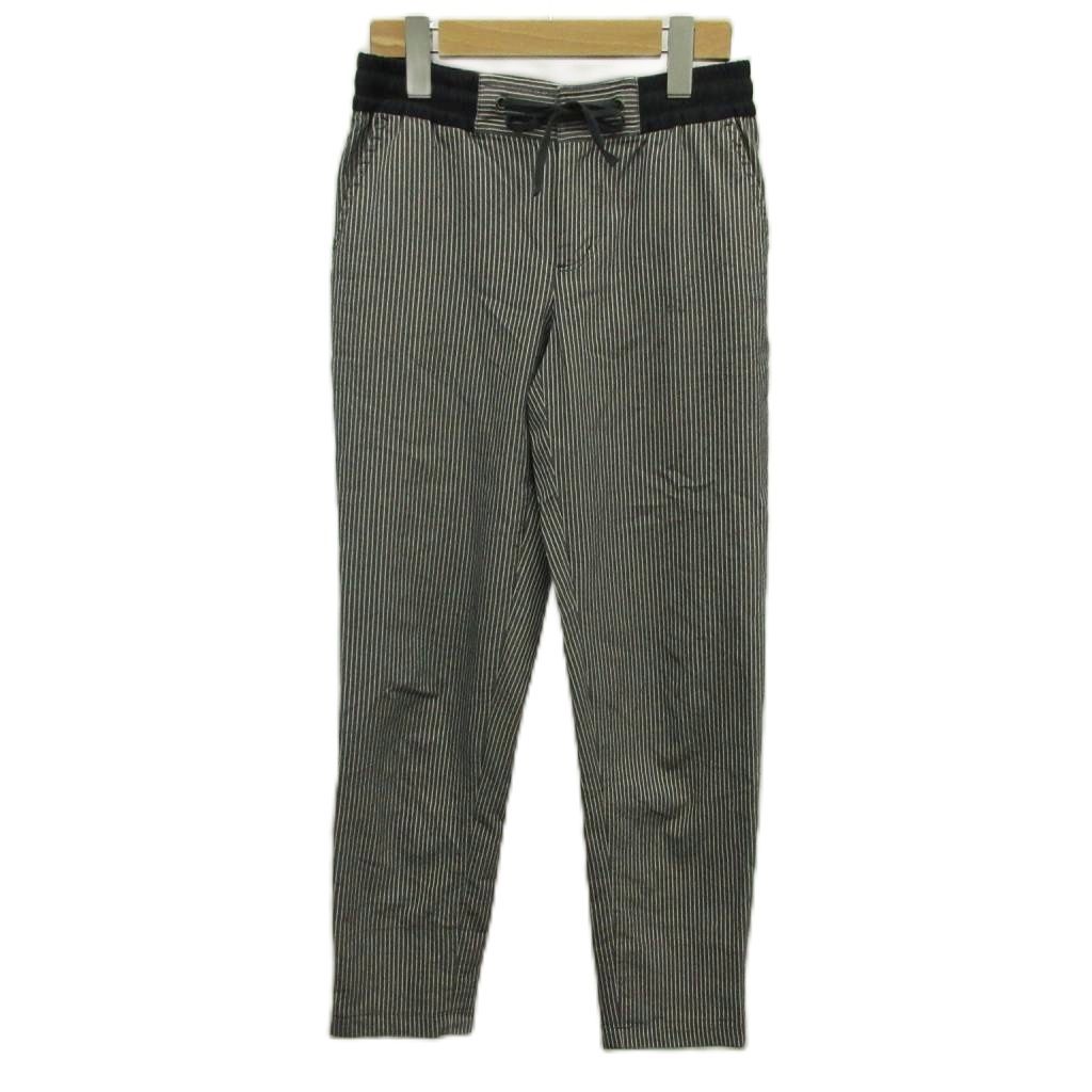 【中古】メイソングレイ MAYSON GREY テーパードパンツ イージー ストライプ 0 紺 ネイビー /XZ ■ECB004 レディース 【ベクトル 古着】 260426
