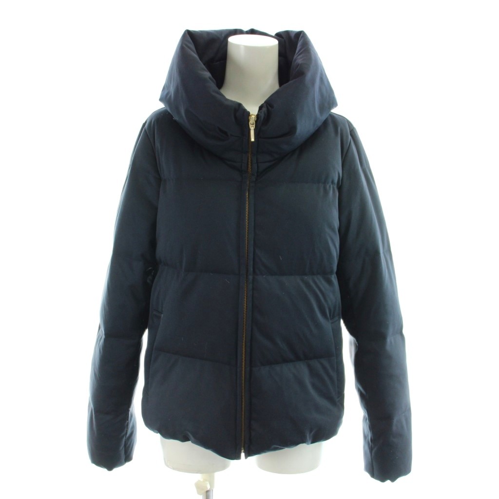 【中古】ルゥデルゥ Rew de Rew ダウンジャケット 上着 M 紺 ネイビー 無地 ボリュームネック 長袖 /AP ■ECB004 レディース 【ベクトル 古着】 260425
