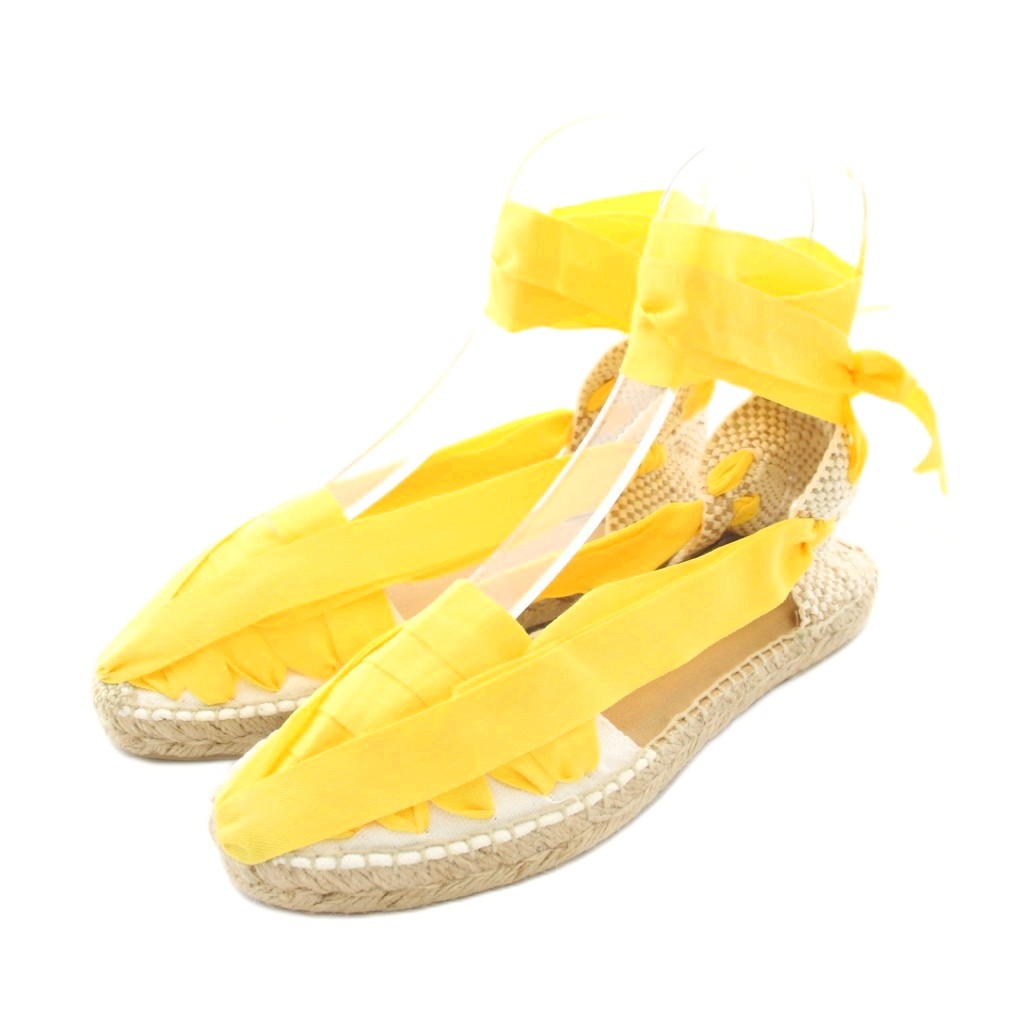 【中古】マヌアル アルパルガテラ LA MANUAL ALPARGATERA エスパドリーユ サンダル シューズ 38 黄色 イエロー /YM ■GY62 レディース 【ベクトル 古着】 260424