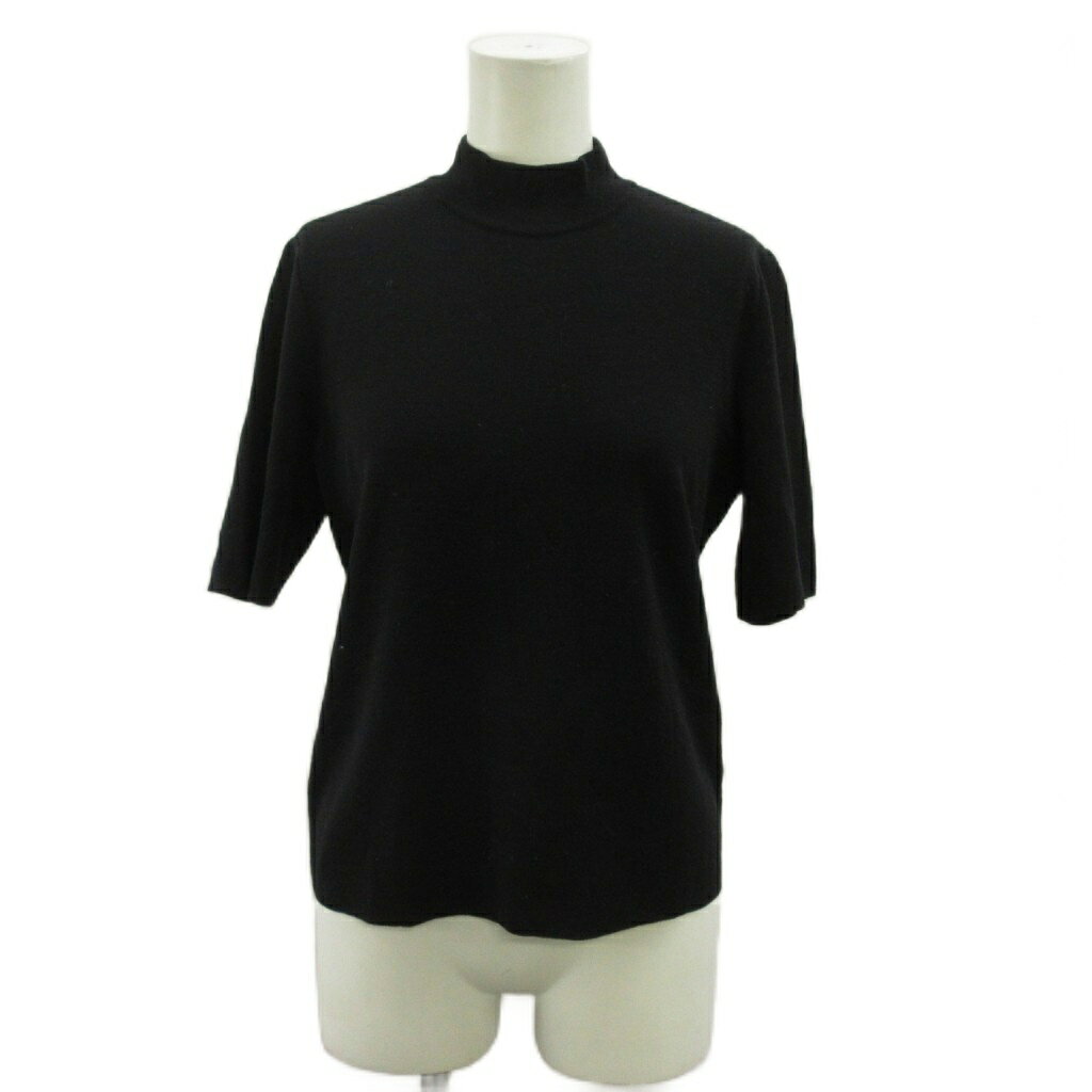 Short Sleeve Knit - 【中古】コルディア CORDIER ニット セーター ウール 40 黒 ブラック 無地 モックネック 五分袖 /PP ■ECB001 レディース 【ベクトル 古着】 260501