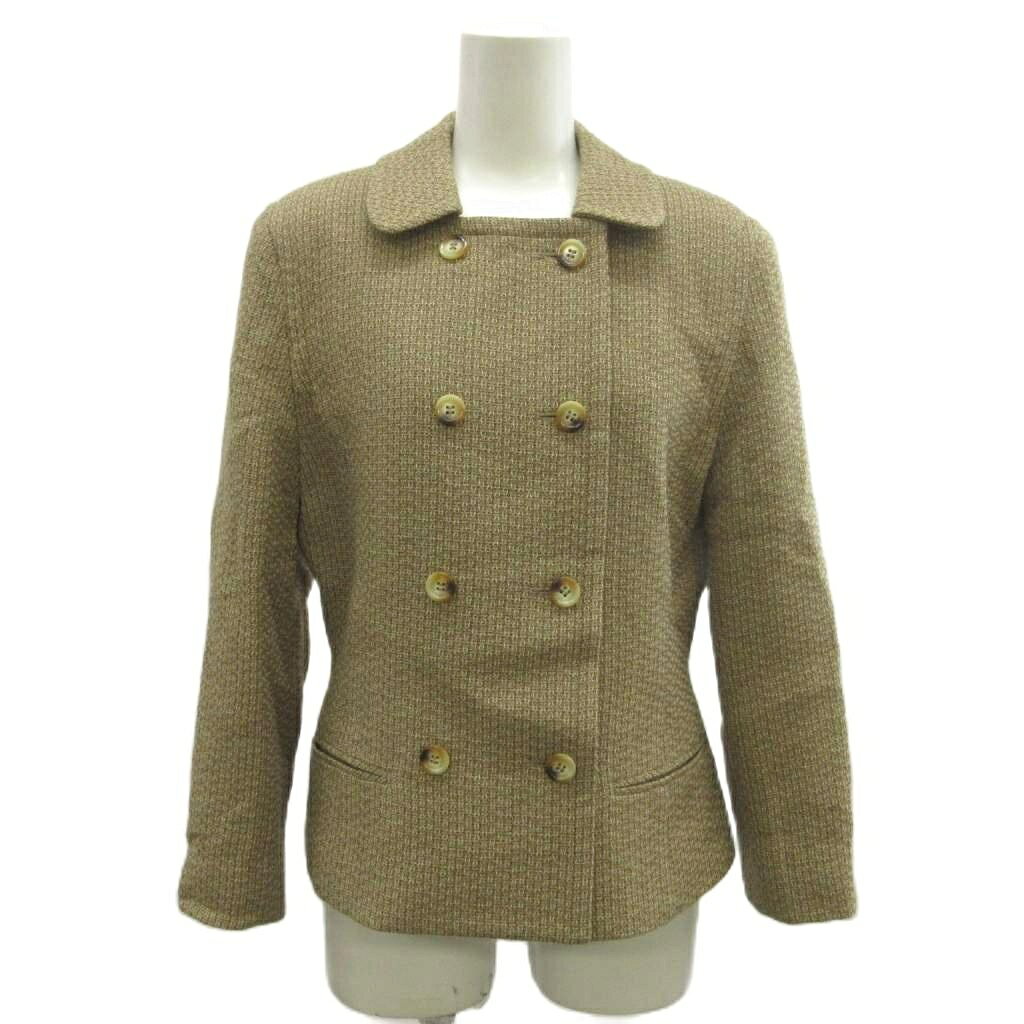 Rakuten - 【中古】スキャパ SCAPA ジャケット 上着 ウール M ベージュ ダブルブレスト ラウンドカラー 長袖 /NP ■ECB001 レディース 【ベクトル 古着】 260430