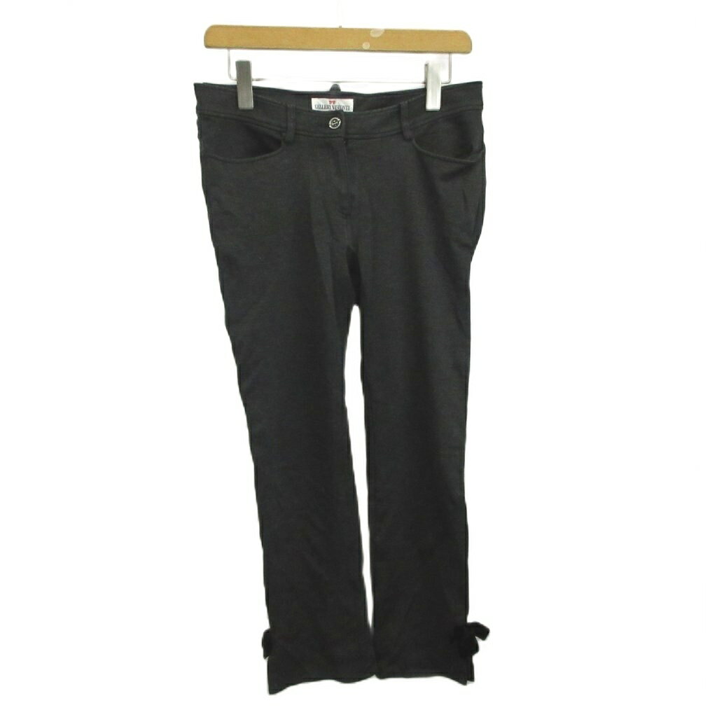 Cropped Pants - 【中古】ギャラリービスコンティ GALLERY VISCONTI パンツ L ダークグレー 無地 裾リボン /NP レディース 【ベクトル 古着】 260507