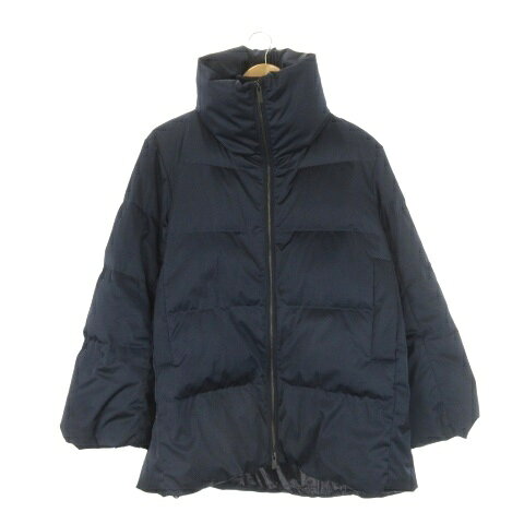 【中古】ユニクロ UNIQLO +J ダウンコート M 紺 ネイビー 無地 スタンドカラー 長袖 211-43929 /CK3 ■ECD004 レディース 【ベクトル 古着】 260509