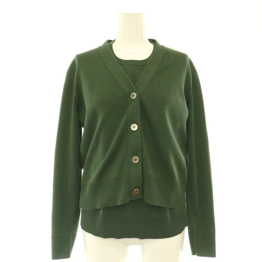 Nylon, Rayon, Polyester - 【中古】エブール ebure × ロンハーマン RonHerman アンサンブルニット ノースリーブカットソー カーディガン シルク混 グリーン /DO ■ECD004 レディース 【ベクトル 古着】 260519