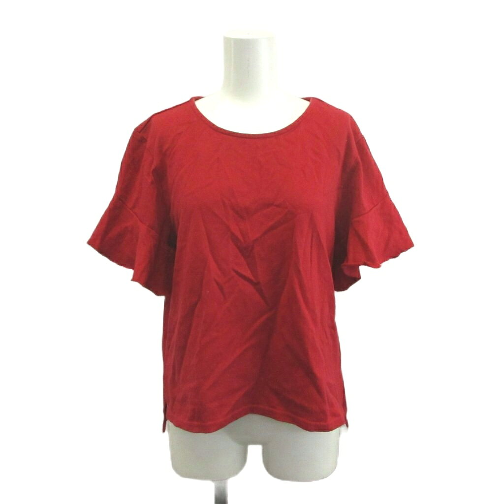 【中古】チャオパニック CIAOPANIC Tシャツ カットソー F 赤 レッド ラウンドネック フレアスリーブ 半袖 /MD ■ECA005 レディース 【ベクトル 古着】 260508