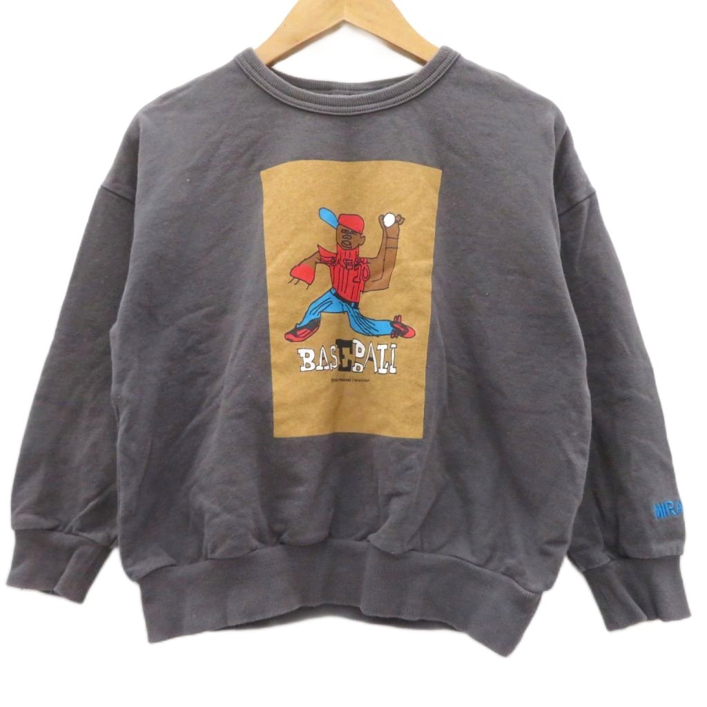 Rakuten - 【中古】マーキーズ MARKEY'S × ミラクルクン MIRACLE-KUN トレーナー 130 チャコールグレー 長袖 クルーネック プリント /HO6 ■ECA005 キッズ 【ベクトル 古着】 260515