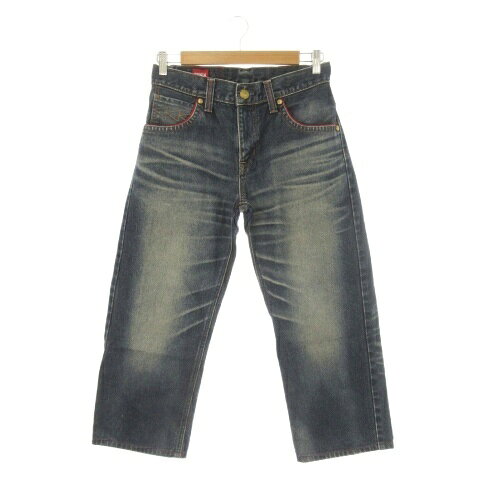 【中古】エドウィン EDWIN BLUE TRIP デニム ジーンズ 28 紺 ネイビー インディゴ ウォッシュ加工 クロップド丈 /CK25 ■ECA005 メンズ 【ベクトル 古着】 260513