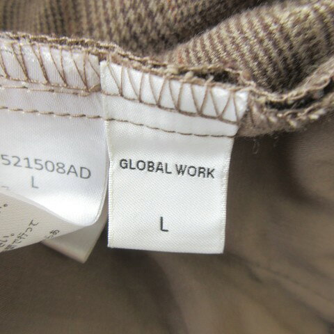 【中古】グローバルワーク GLOBAL WORK イージーパンツ L 茶 ブラウン チェック柄 ワイドシルエット フルレングス /CK41 ■ECA005 レディース 【ベクトル 古着】 260515 auc-vector-20928736 ブランド古着の買取販売ベクトル サンプル画像3