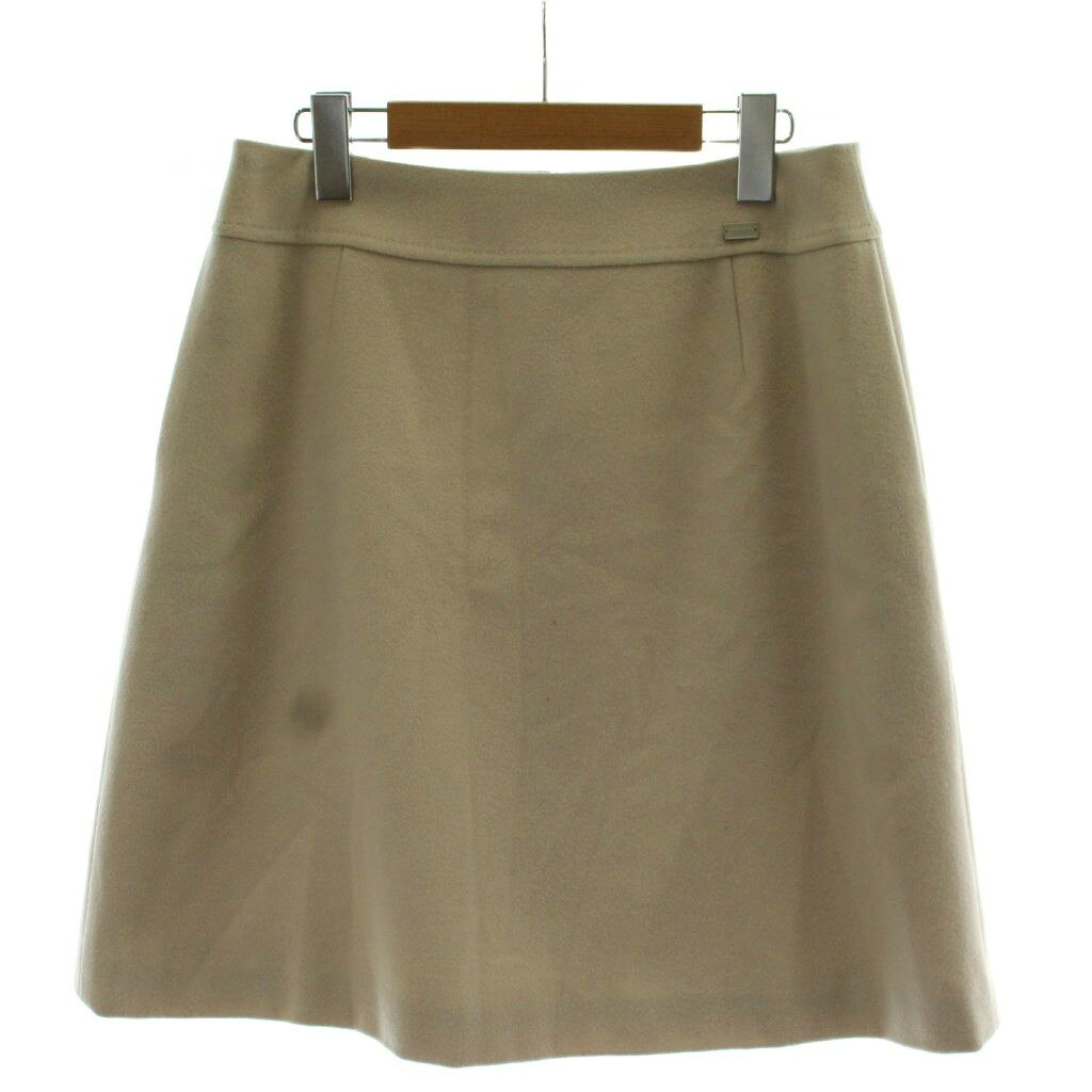 【中古】フォクシー FOXEY 台形スカート カシミヤ混 42 ベージュ ミニ丈 無地 36314-ASFI08T /GG ■ECA005 レディース 【ベクトル 古着..
