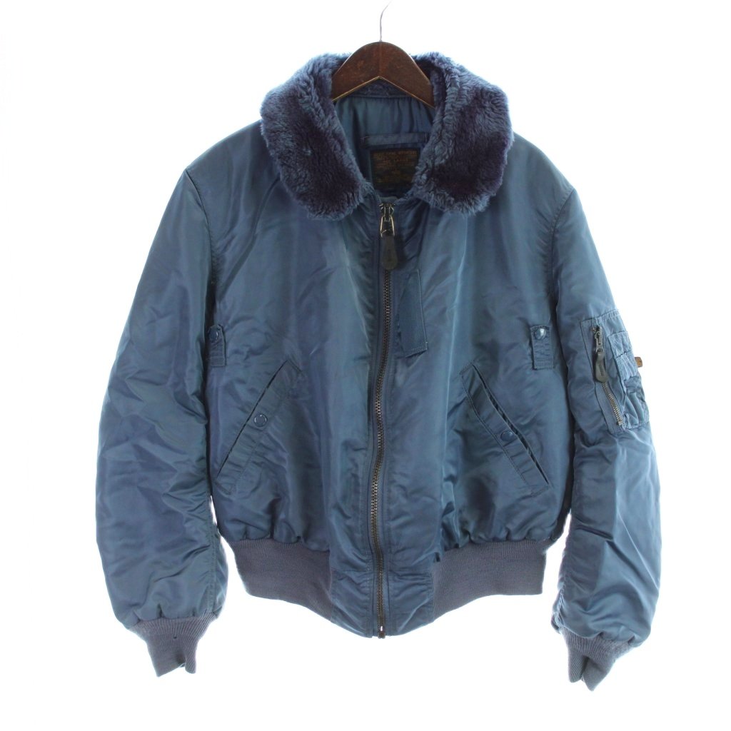 【良品】アルファインダストリーズ B-15C USA製　実名復刻　ネイビー　40 Alpha Industries U.S Air Force Vintage B-15C Flying Jacket Blue
