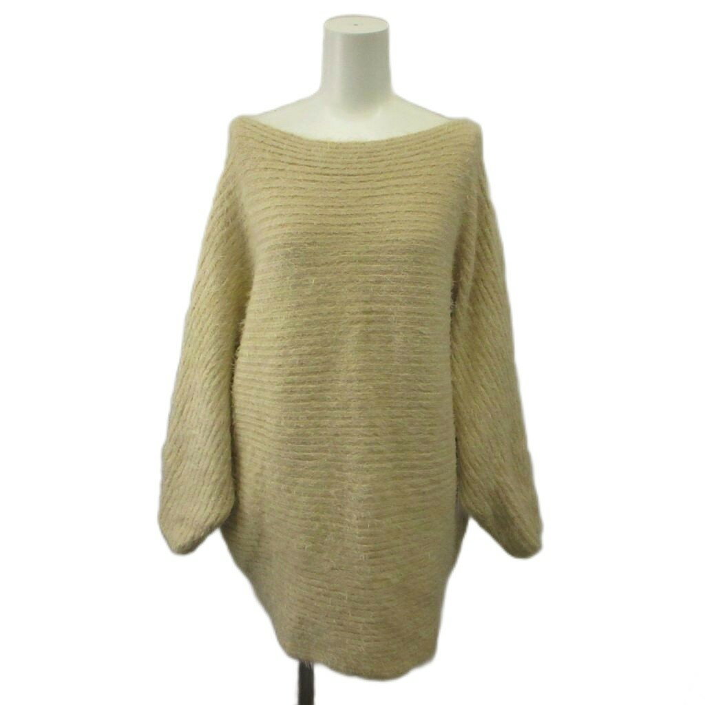 antiqua patterntorso アンティカ パターントルソ ニット セーター ベージュ ボートネック 長袖 横畝 /RY ■ECA005 レディース  260515