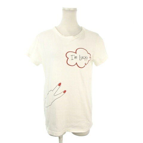 【中古】ロデレット LODERETTO Tシャツ M 白 ホワイト 半袖 ロゴプリント イラストプリント /AO6 ■GY57 レディース 【ベクトル 古着】 260525