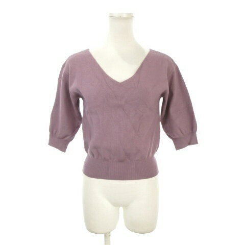 乐天商城 - 【中古】プロポーション ボディドレッシング PROPORTION BODY DRESSING ニット セーター S 紫 パープル くすみカラー Vネック 七分袖 /AO33 ■ECC005 レディース 【ベクトル 古着】 260526