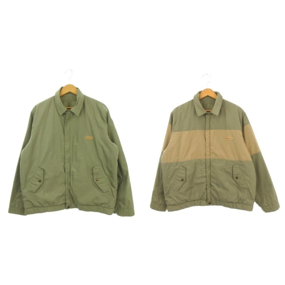 マックレガー マクレガー McGREGOR SPORTSWEAR リバーシブル ジャケット 中綿 L 緑 グリーン ベージュ 長袖 襟付き 切り替えデザイン /AH33 ■ECC005 メンズ  260527