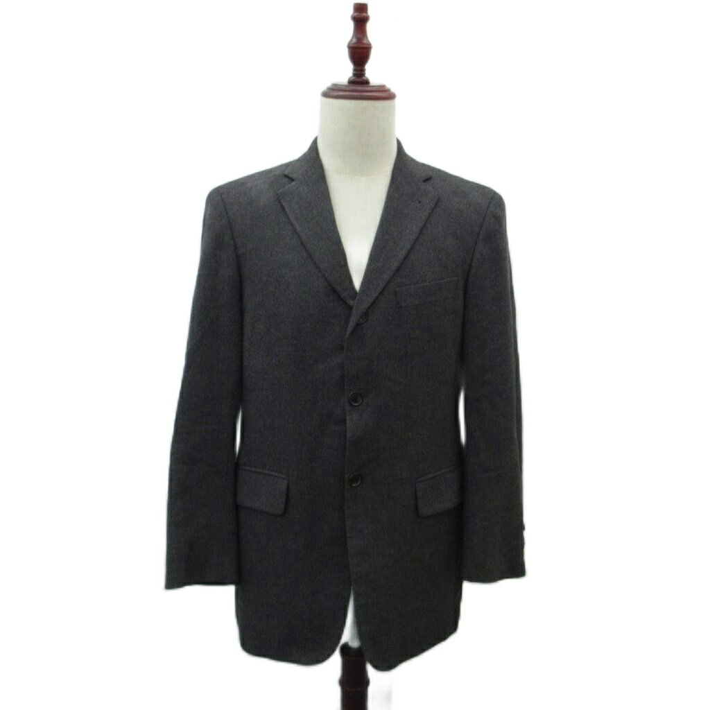 【中古】アイグナー AIGNER 301 テーラードジャケット ミドル丈 シングルボタン 総裏地 カ ...