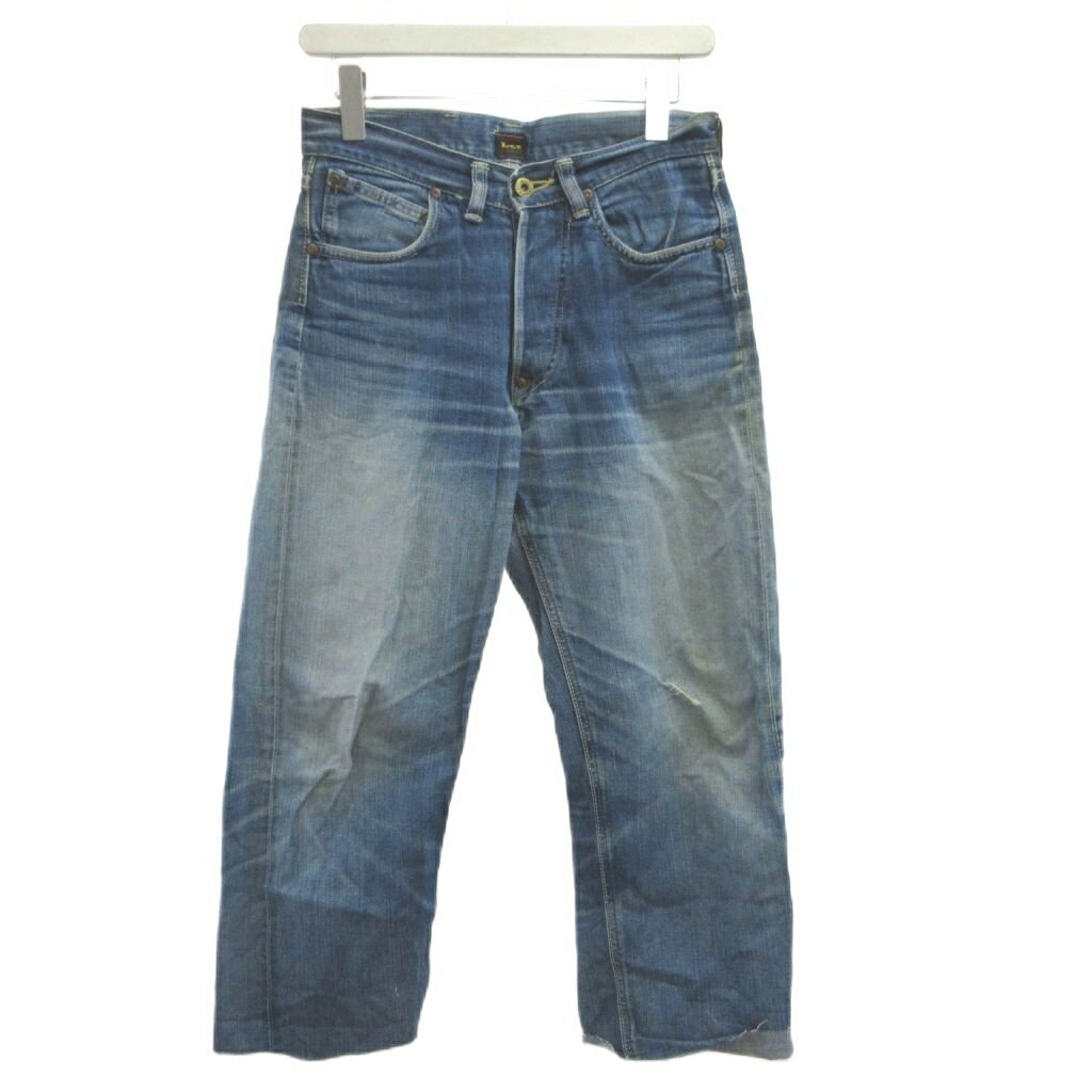 [Used] Lee Denim Jeans, Size 29x33, Blue Indigo Blue, Distressed Finish, Cropped Length /YU ■GY74 Men's [Vector Used Clothing] 260609