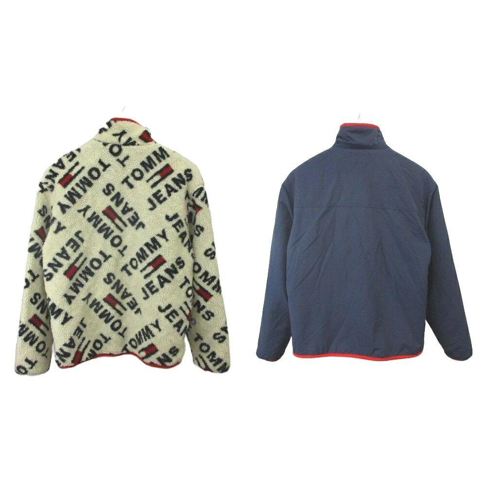 【中古】トミー TOMMY ボアジャケット ブルゾン 上着 S 白 ホワイト 紺 ネイビー ...