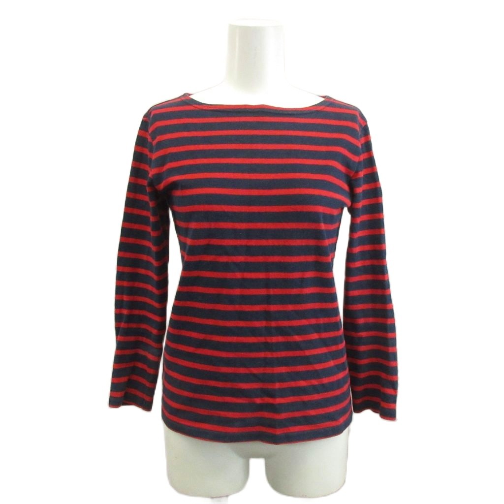 【中古】バーバリーズブルーレーベル Tシャツ M 赤 紺 ネイビー ボーダー柄 ボートネック カットソー 長袖 /AY ■ECD005 レディース 【ベクトル 古着】 260603