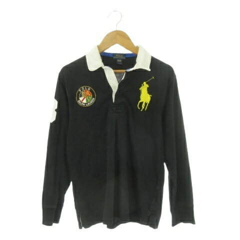 【中古】ポロ ラルフローレン POLO RALPH LAUREN ポロシャツ 子ども服（男の子用） M(10-12) 黒 ブラック ビッグポニー 長袖 /CK30 ■ECD005 キッズ 【ベクトル 古着】 260609