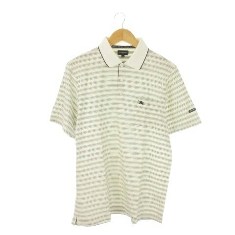 バーバリーゴルフ BURBERRY GOLF ポロシャツ 鹿の子 ゴルフ LL グレー ストライプ柄 半袖 /CK36 ■ECD005 メンズ  260609