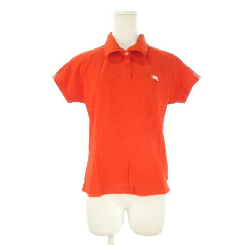 バーバリーゴルフ BURBERRY GOLF ポロシャツ 鹿の子 ゴルフ M オレンジ ラグラン袖 半袖 /CK49 ■ECD005 レディース  260609