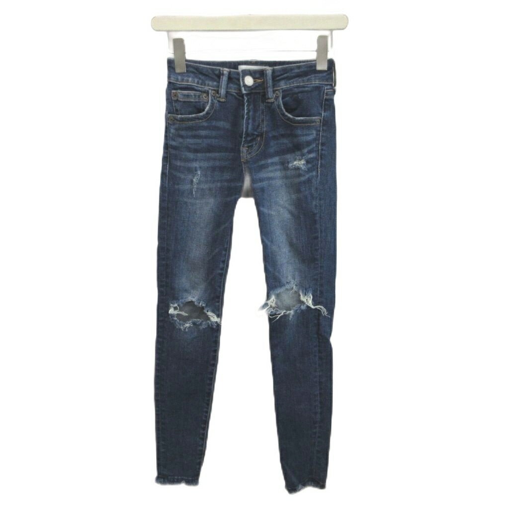 [Used] AZUL by moussy Denim Pants Jeans XXS Blue Distressed Skinny /RN ■ECA006 Women's [Vector Used Clothing] 260611