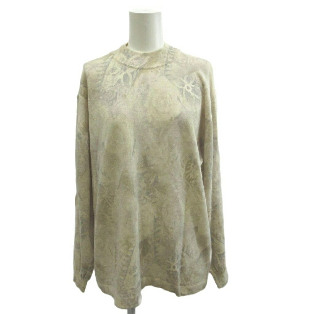 ドルチェ ヴェスティール DOLCE VESTIRE ニット セーター ウール 白 ホワイト 総柄 モックネック 長袖 /MD ■ECA006 レディース  260610