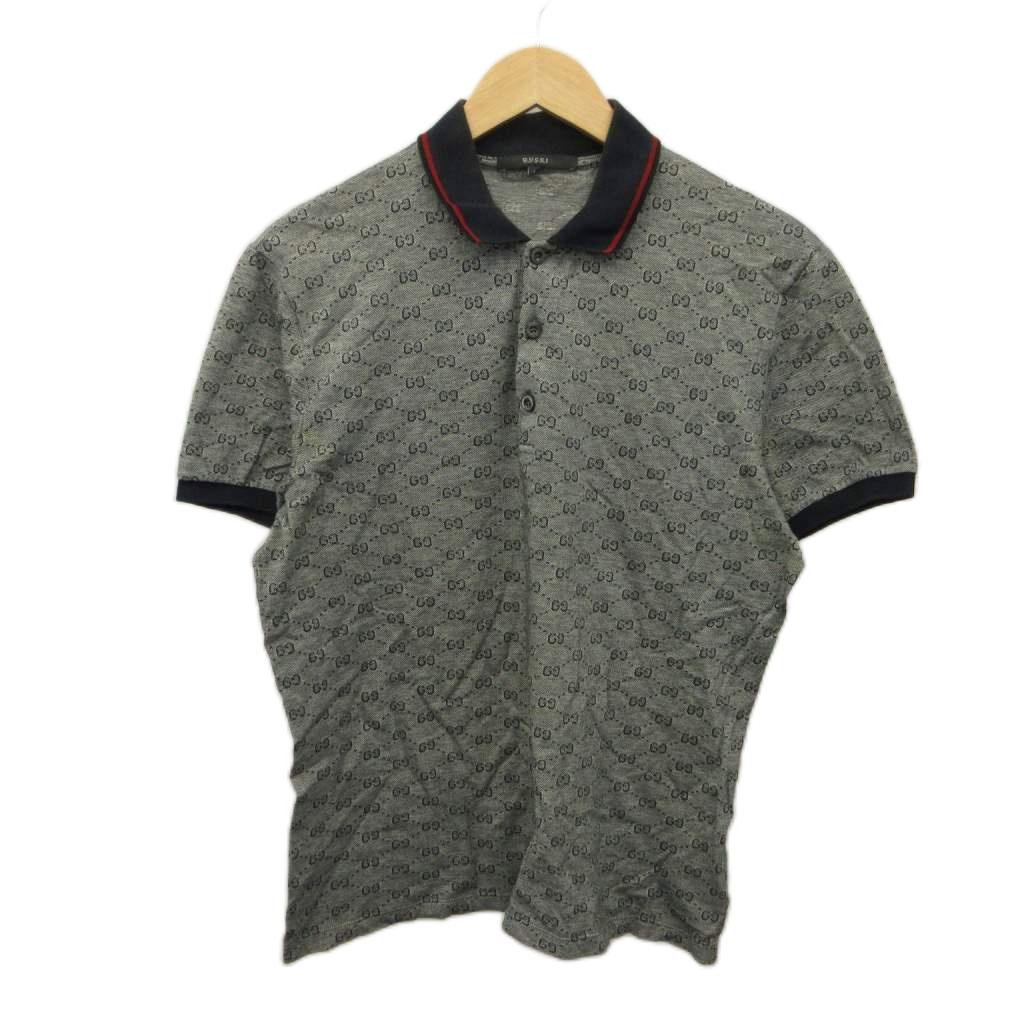 gucci///////////////\\\' - 【中古】グッチ GUCCI ポロシャツ L グレー GG柄 半袖 モノグラム /PP ■GY62 レディース 【ベクトル 古着】 260618