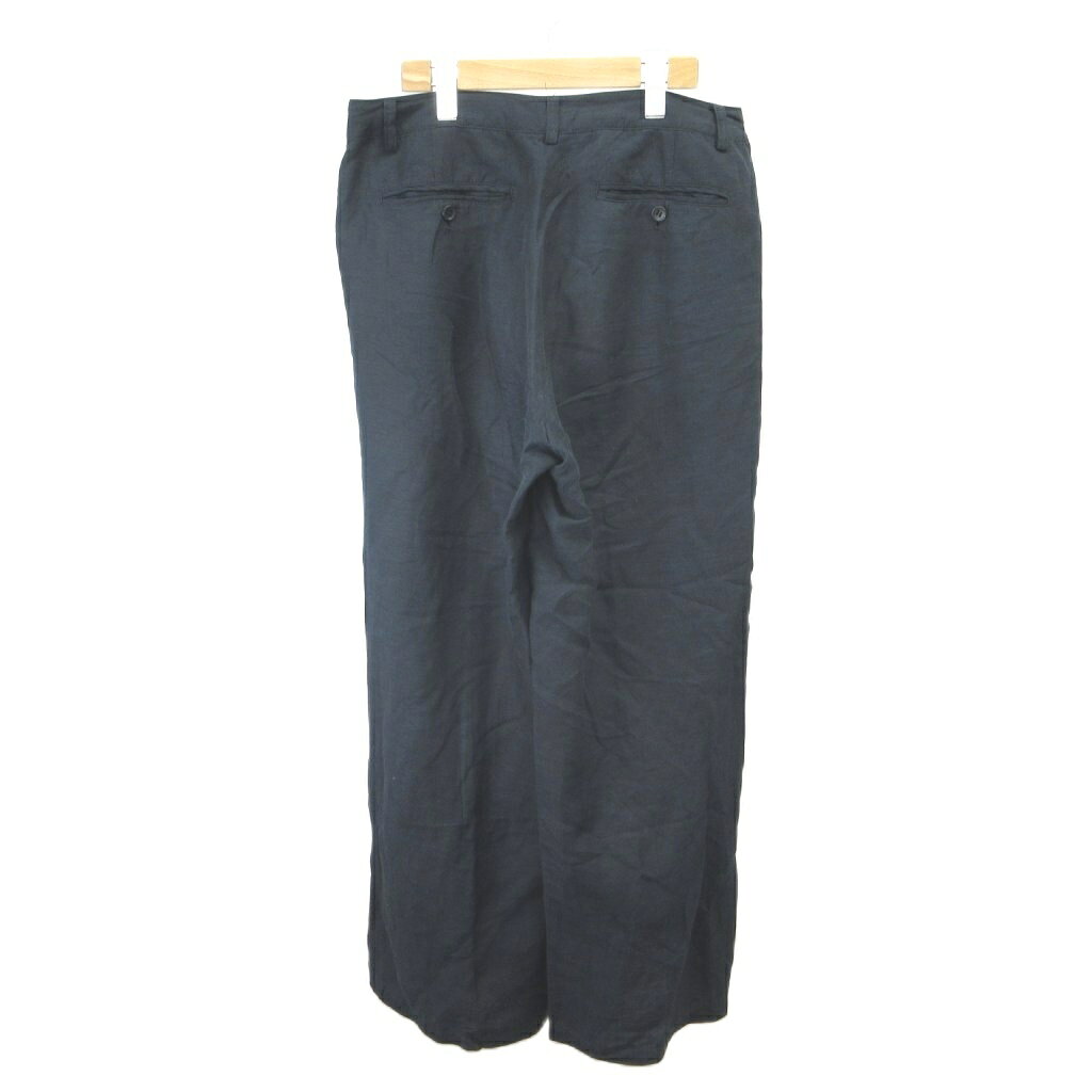 【中古】自由区 オンワード樫山 ストレートワイドパンツ 麻 リネン 46 紺 ネイビー ボトムス ポケット付き /YU ■ECC006 レディース 【ベクトル 古着】 260625 auc-vector-21064412 ブランド古着の買取販売ベクトル サンプル画像2